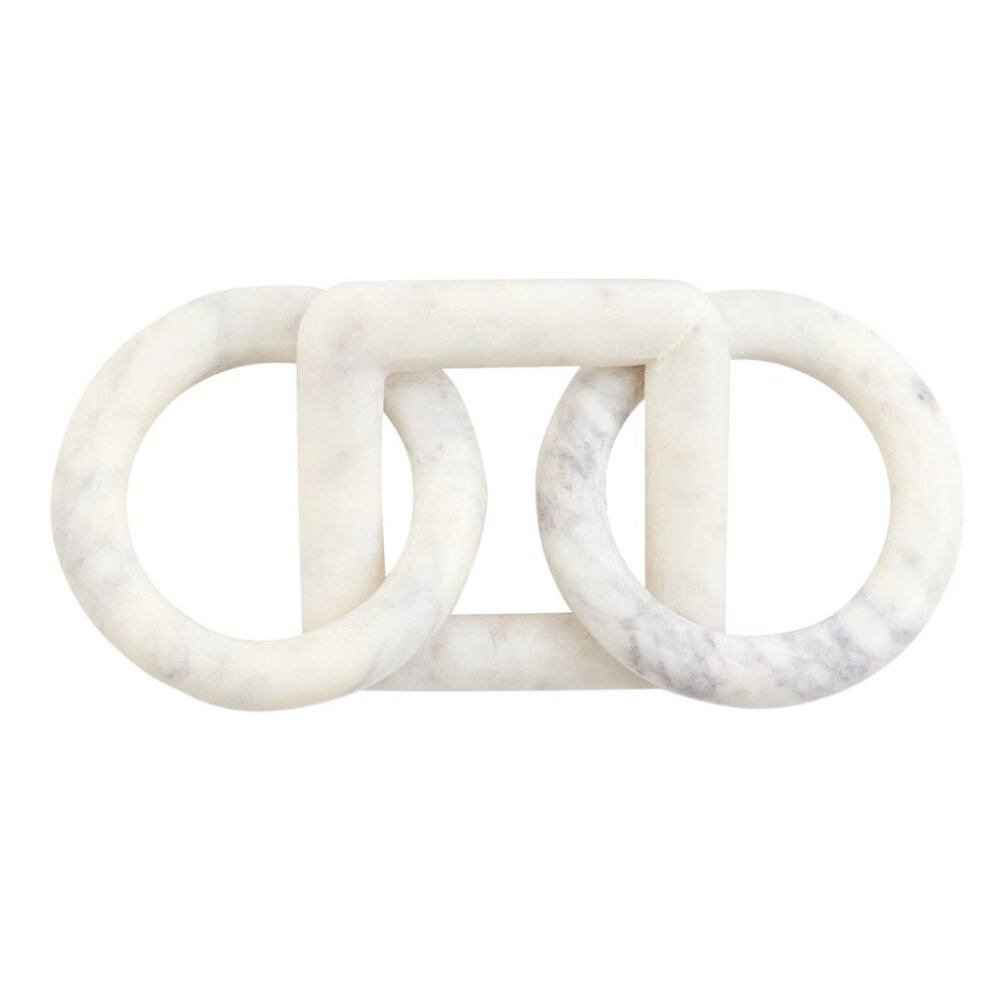 White Marble Link Chain Decor